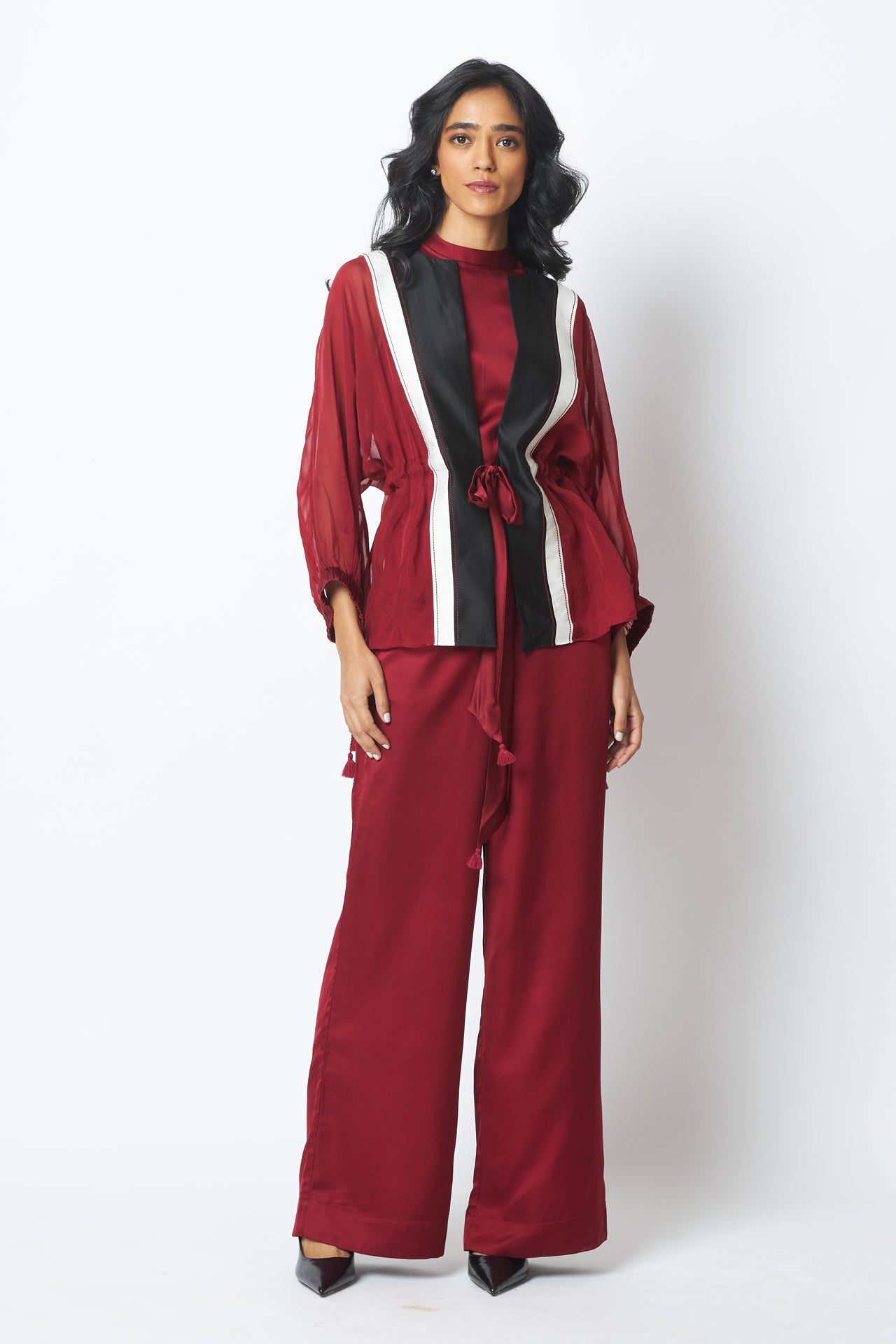 Carla - Sheer Tie-up Jacket & Pants