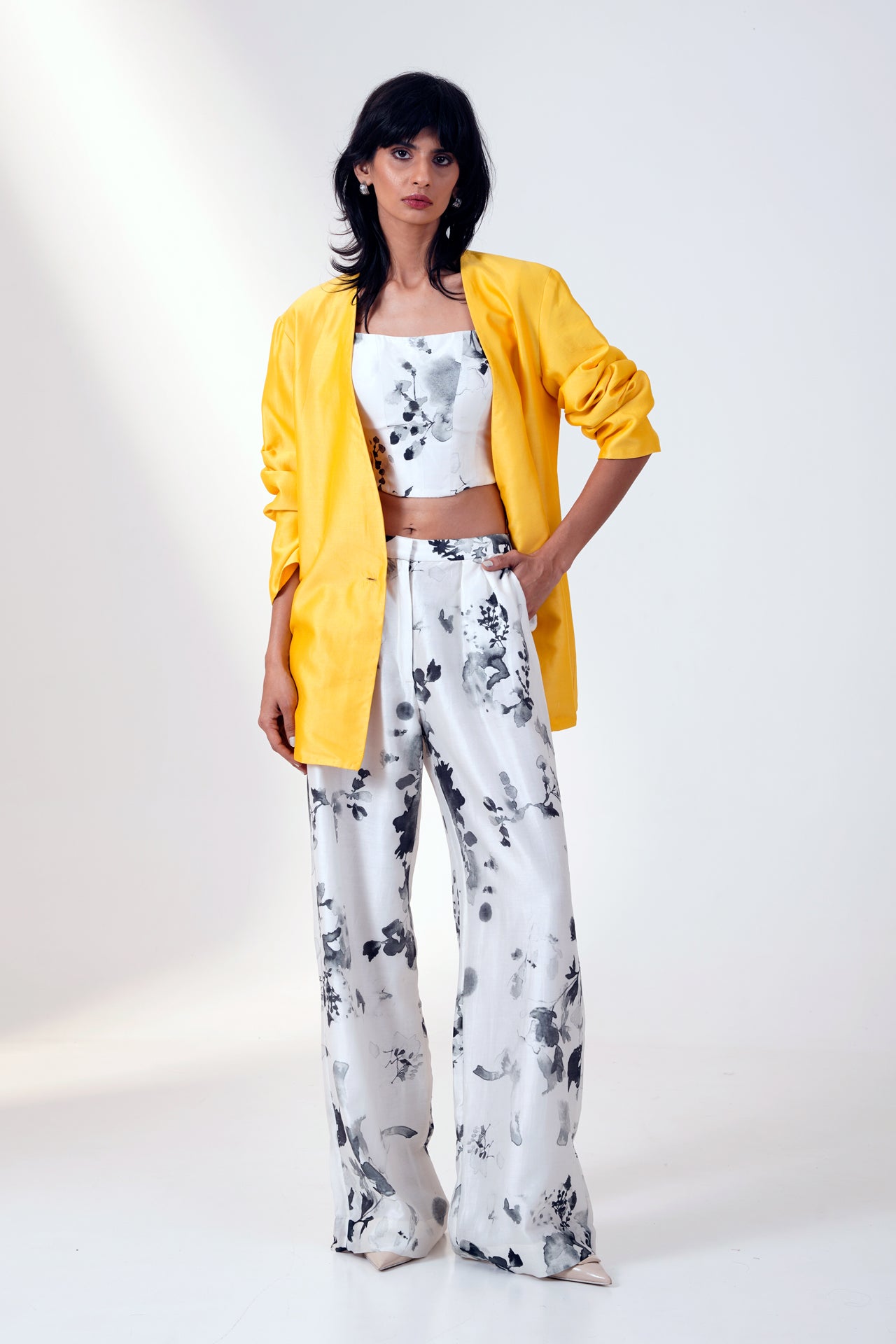 Luz - Blazer With Corset Flared Pants