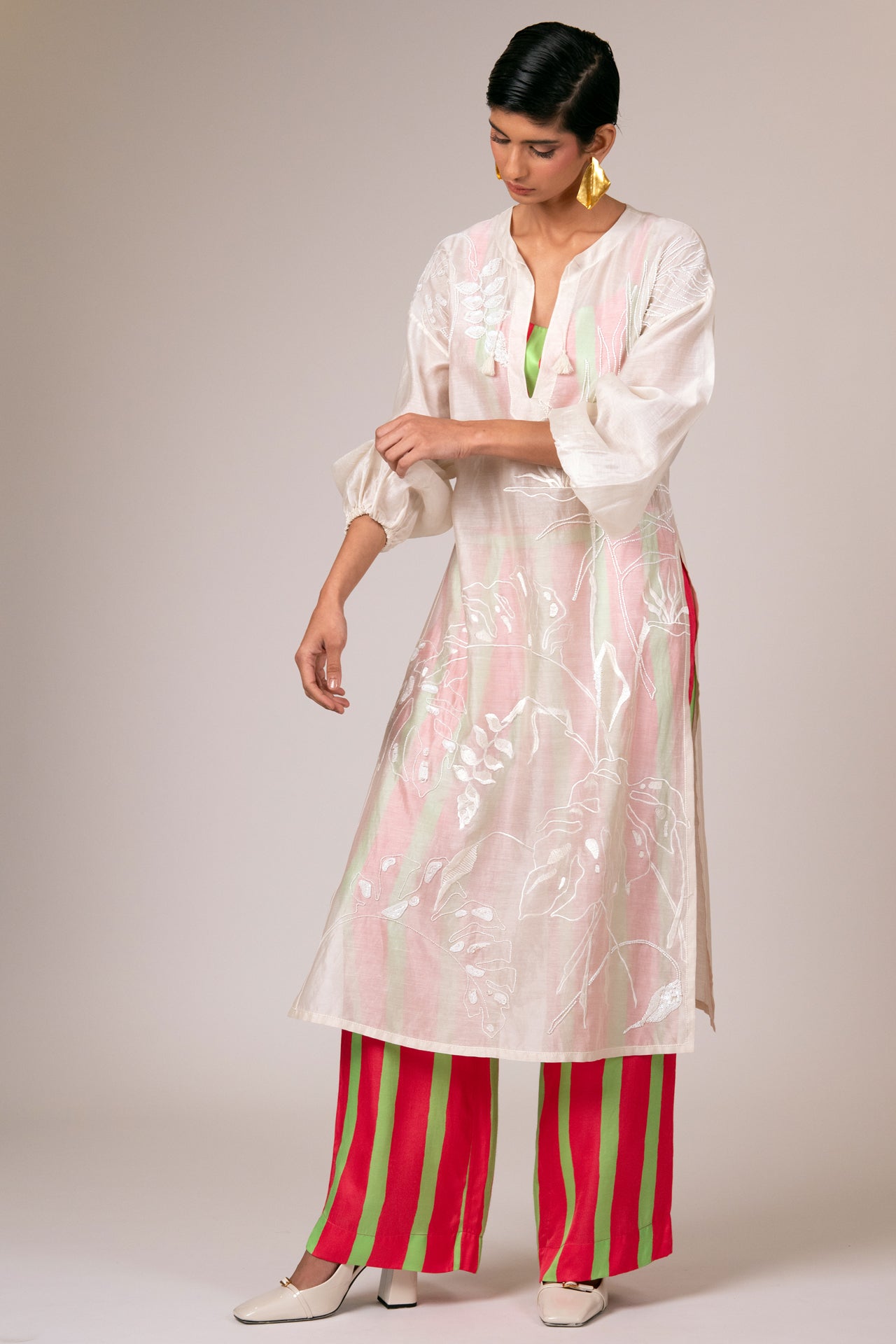 Sheer Kaftan, Bustier & Pants