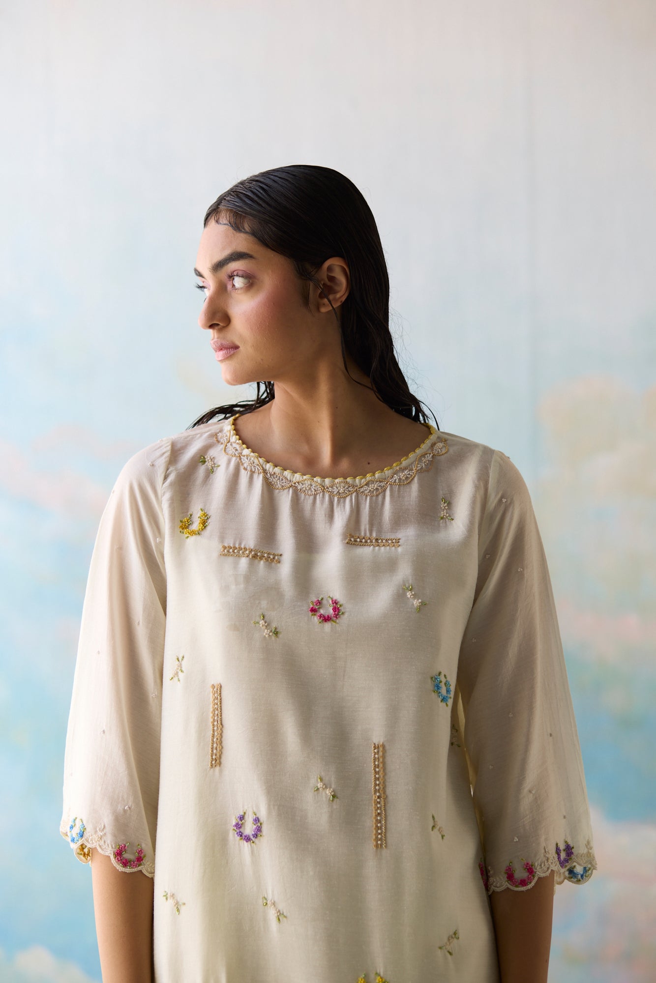Cloud Embroidered Tunic