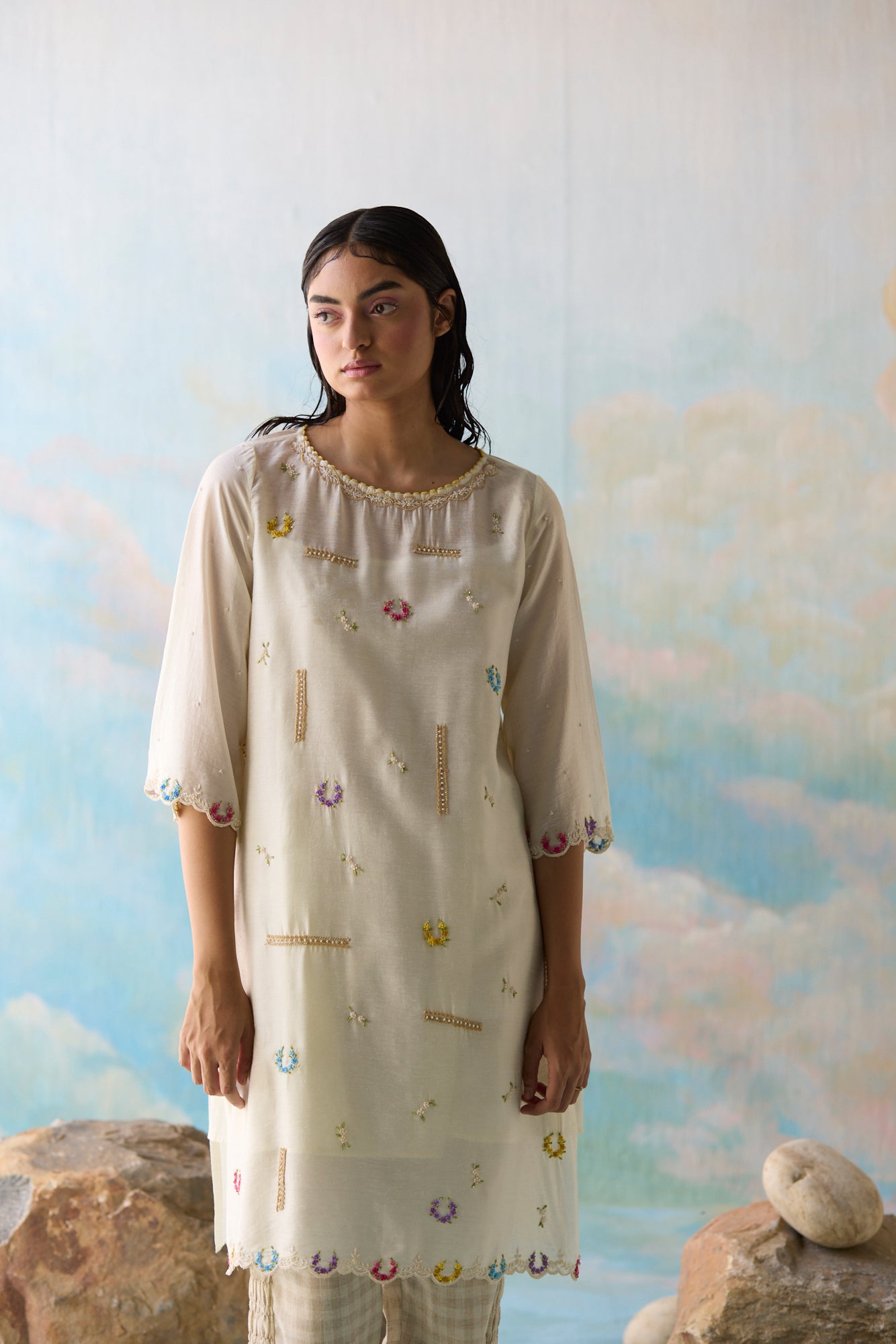 Cloud Embroidered Tunic