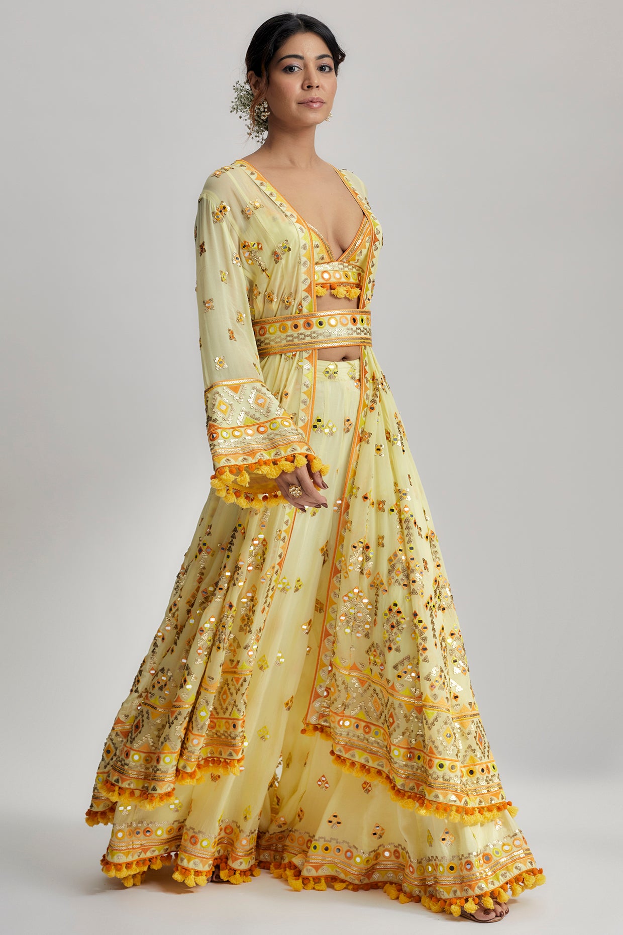 Mitali Jacket set with Flared pants