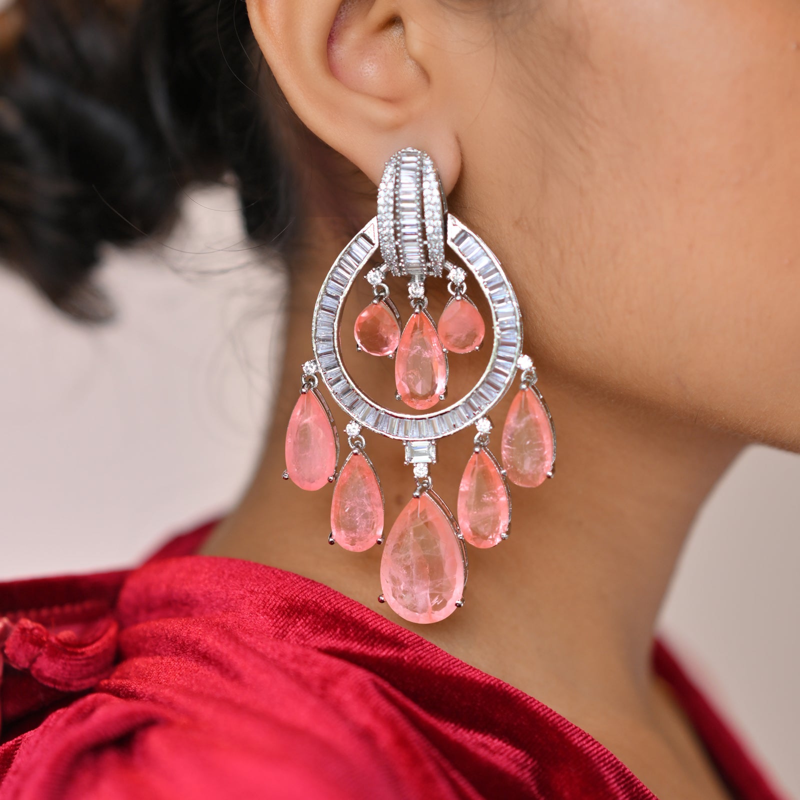 Luxe Radiance Chandeliers- Peach