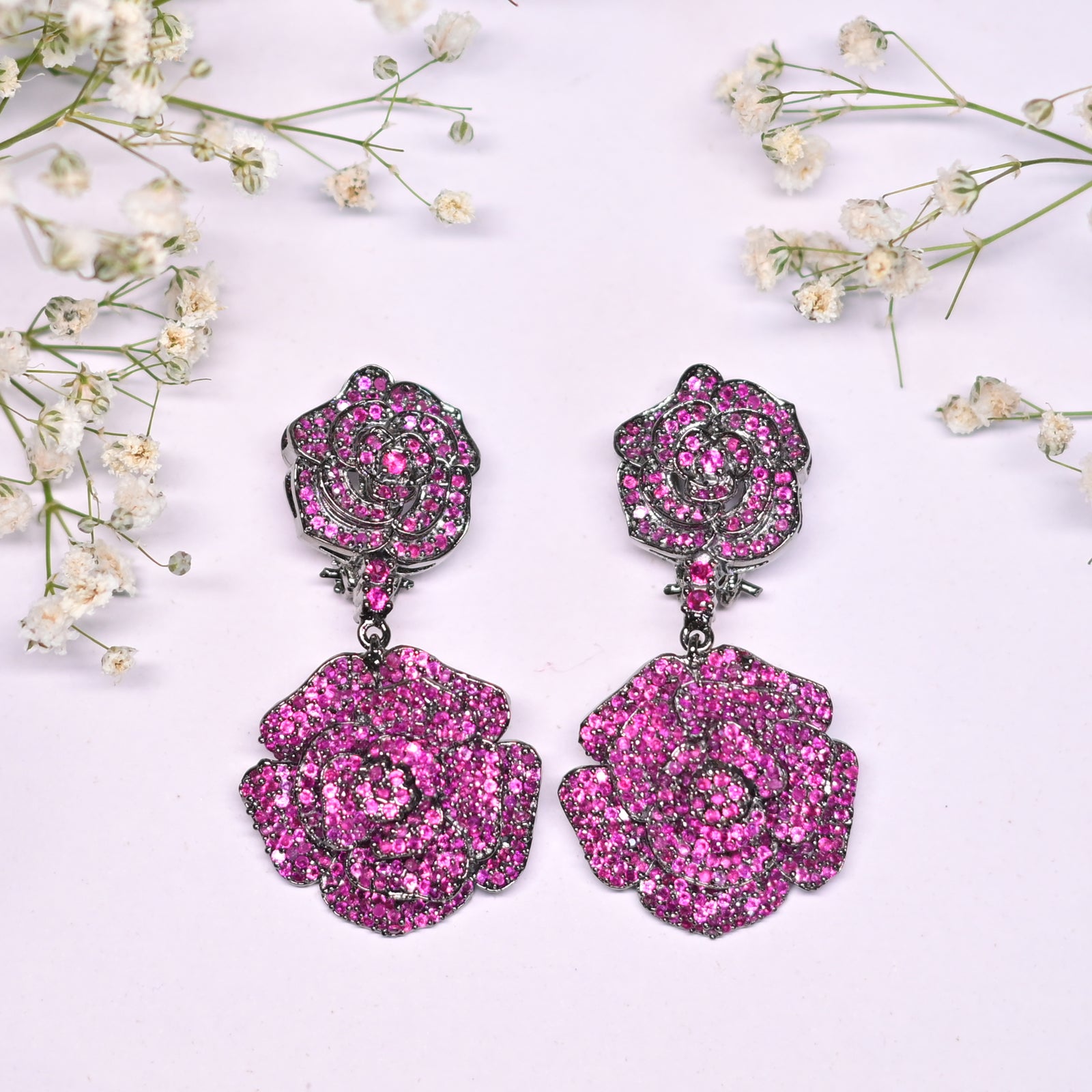 Rose Tinted Danglers- Pink