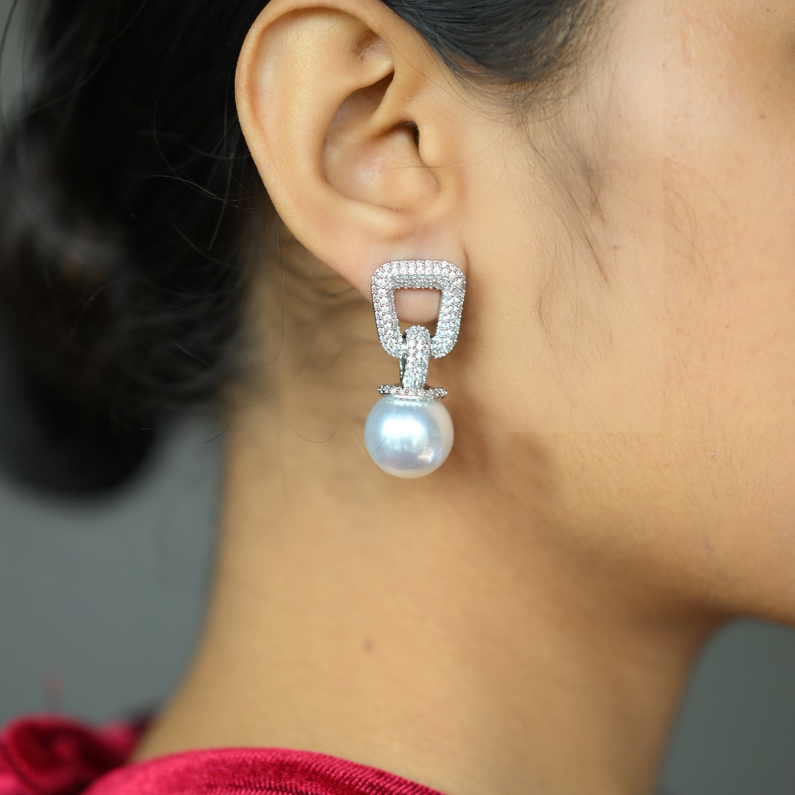 Sterling Cubic Pearl Drops