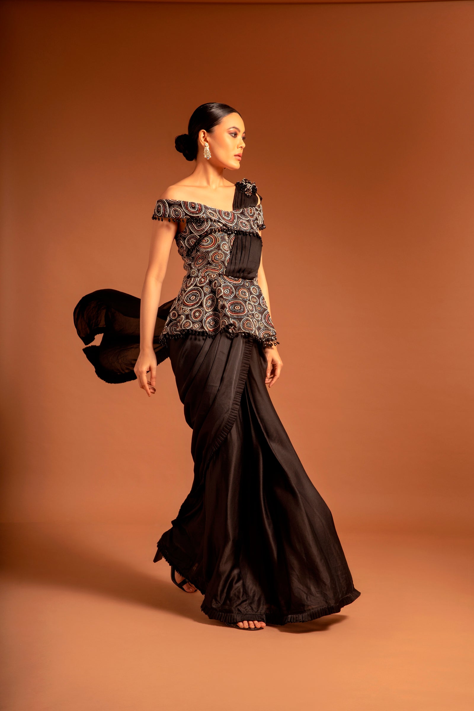 mystical peplum gown saree