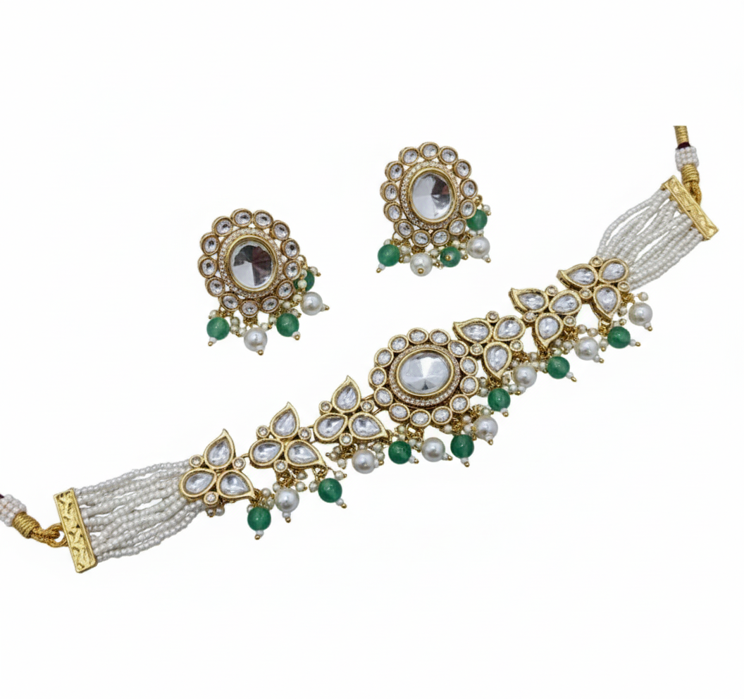 Maharani Pearl and Emerald Choker