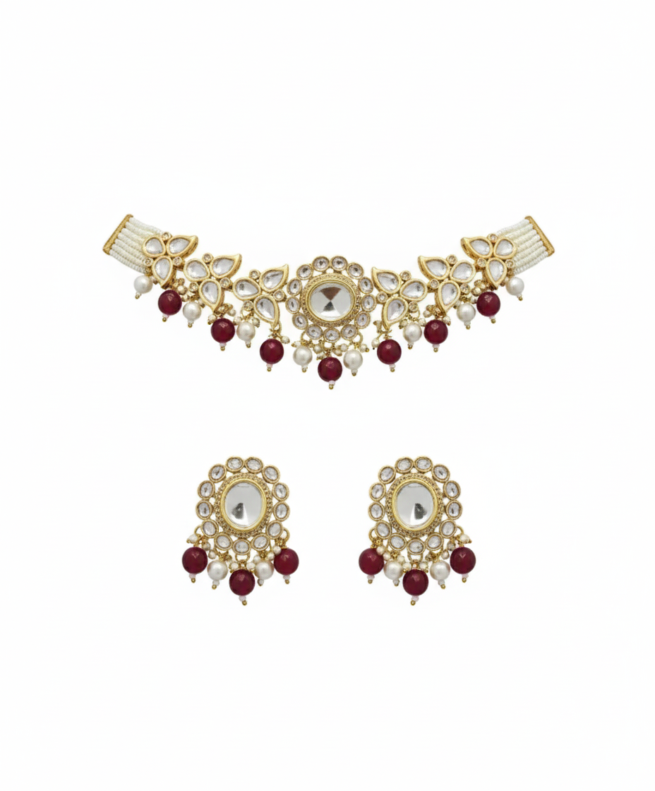 The Regal Ruby Kundan Choker Set