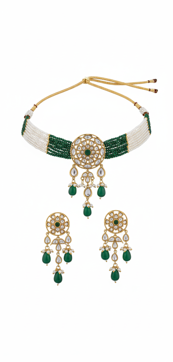 Celestial Cluster Kundan Necklace Set