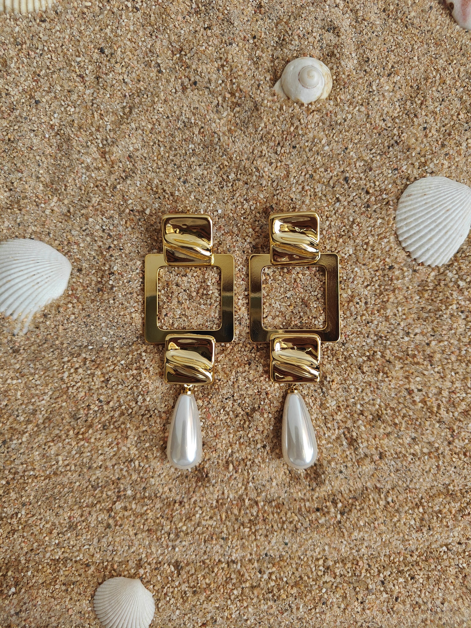 Geometric Chain Drop Earrings