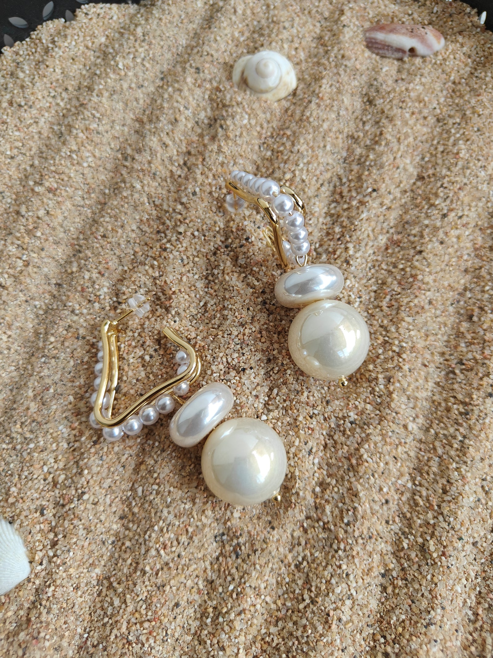 18K Gold Tone Plated Pearl Earring