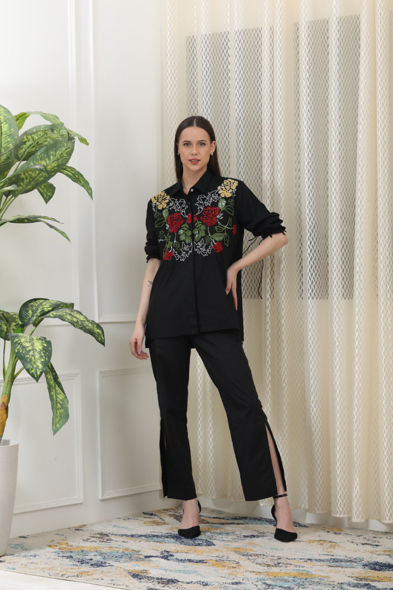 Elegant Black Co-Ord Set, Crafted In Soft