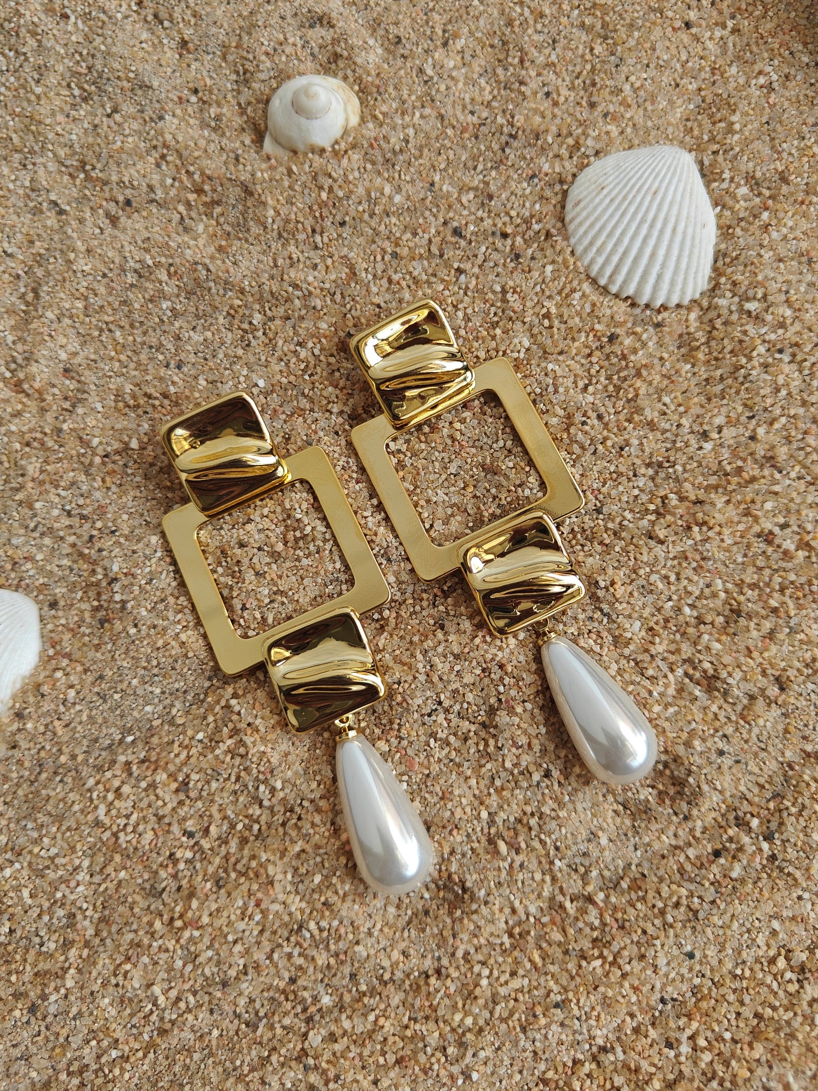 Geometric Chain Drop Earrings