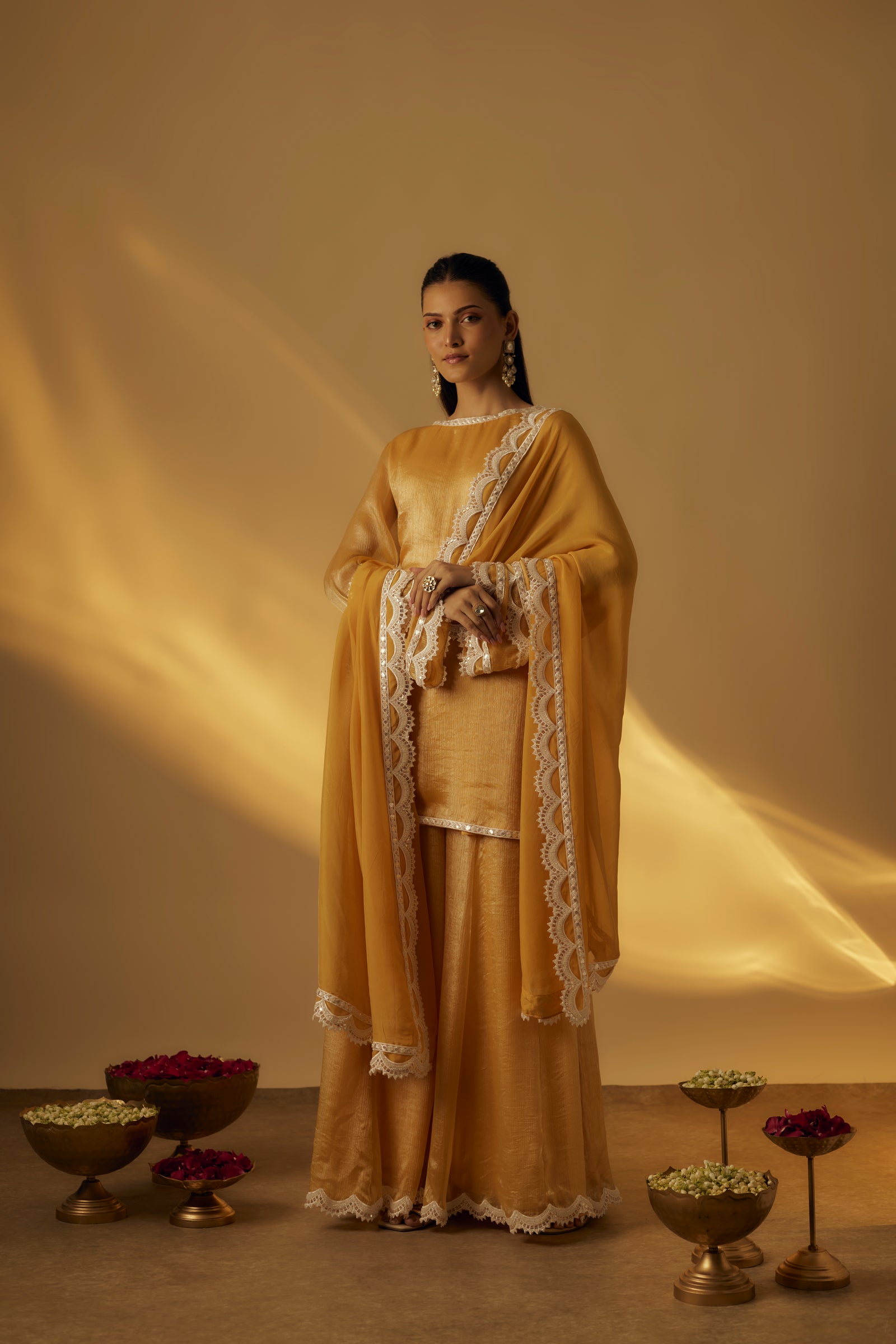 Mango Yellow Short Kurta Set