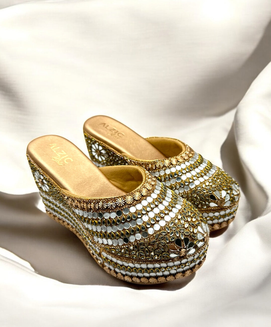 Royal Sparkle Embellished Wedges