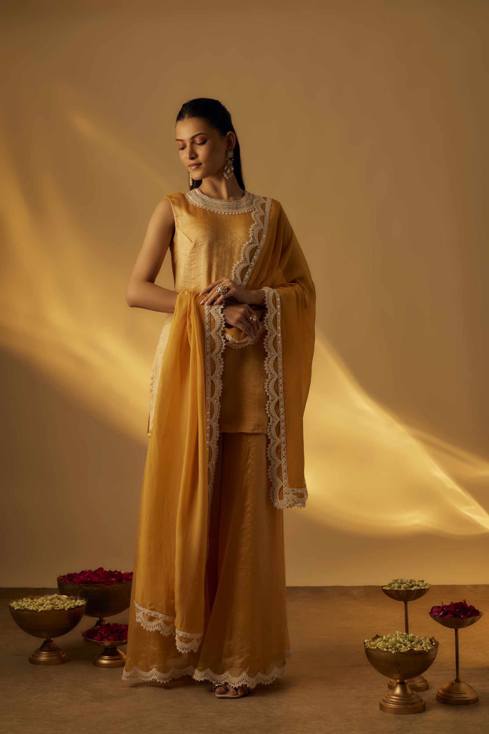 Mango Yellow Short Kurta Set