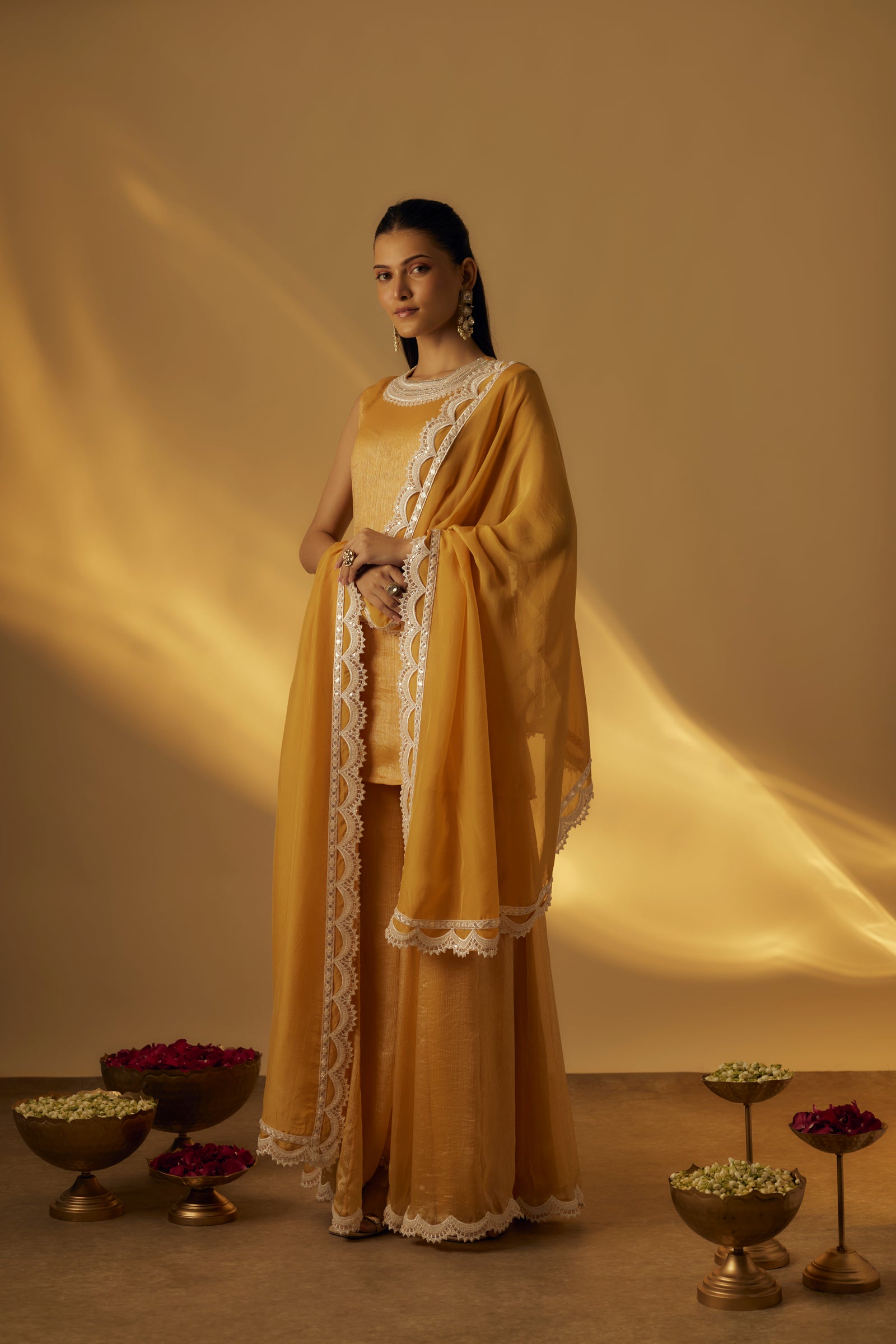 Mango Yellow Short Kurta Set