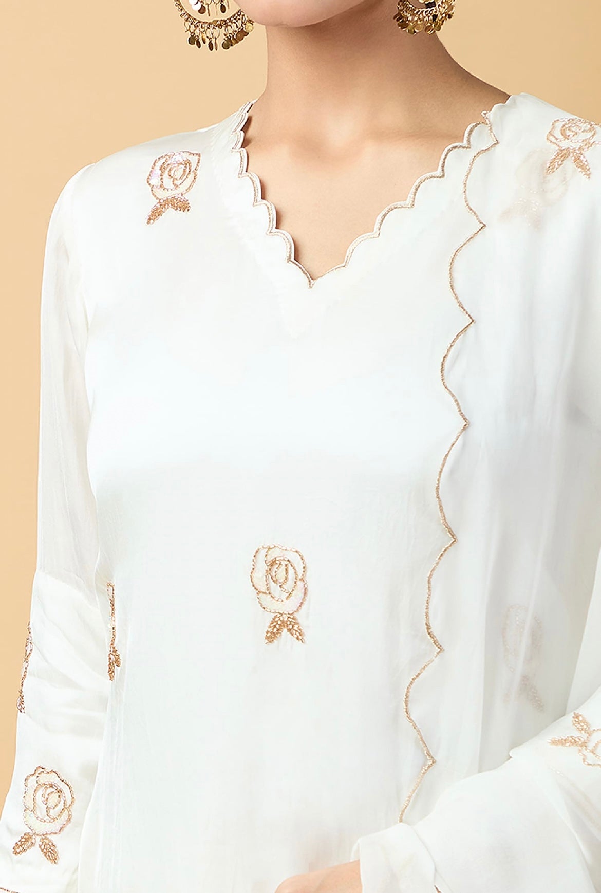 Eggshell white suit set