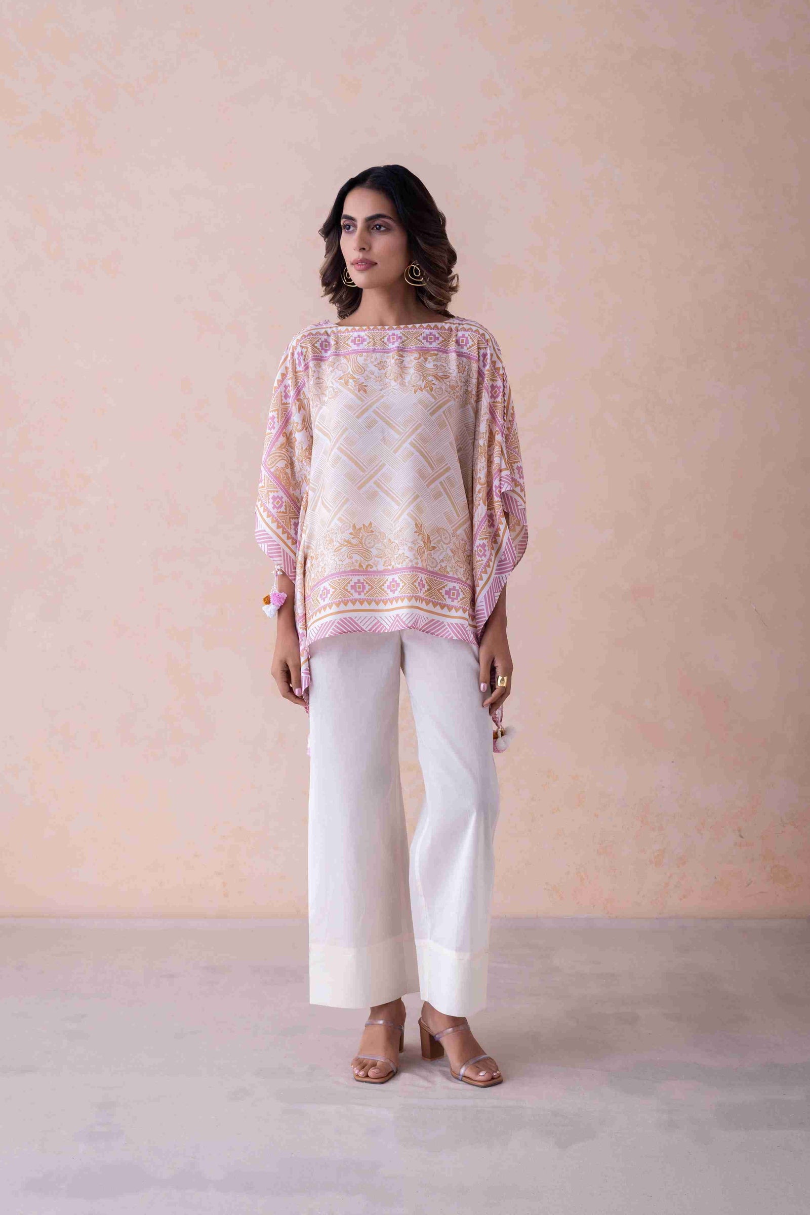 Exquisite Bamber Muslin Tassel Embellished Kurti Top