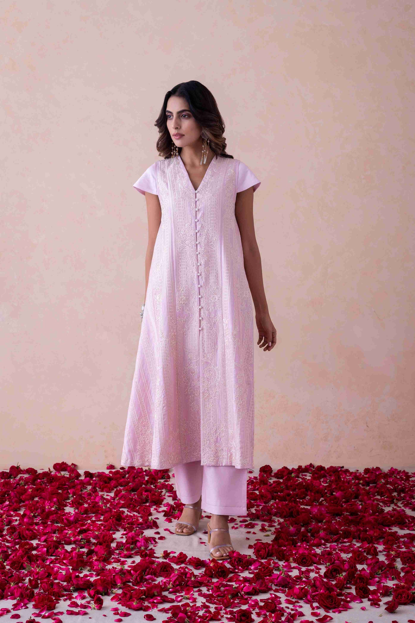 Ethereal Blush Handcrafted Chanderi Set