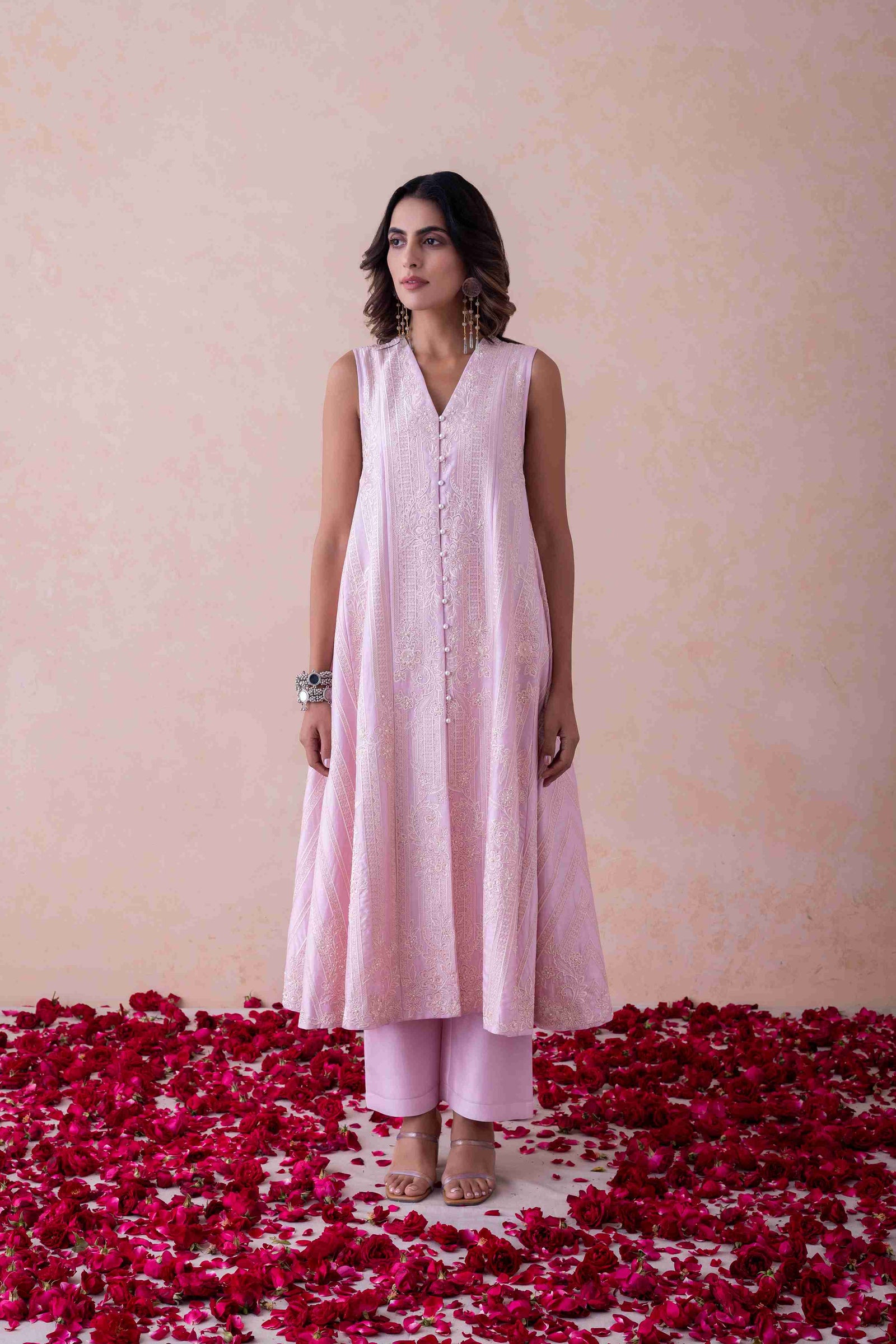 Ethereal Blush Handcrafted Chanderi Set