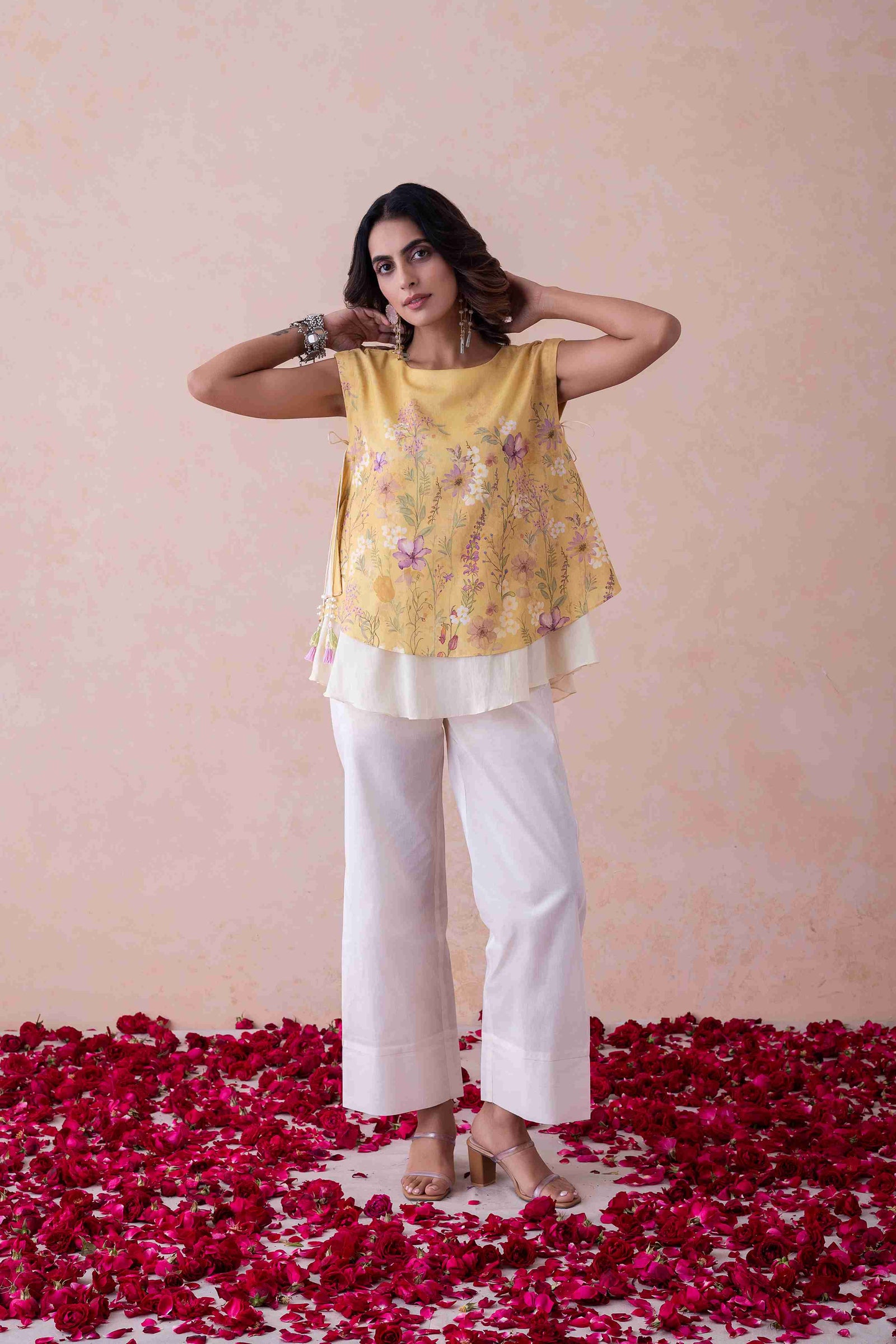 Floral Yellow A-Line Top