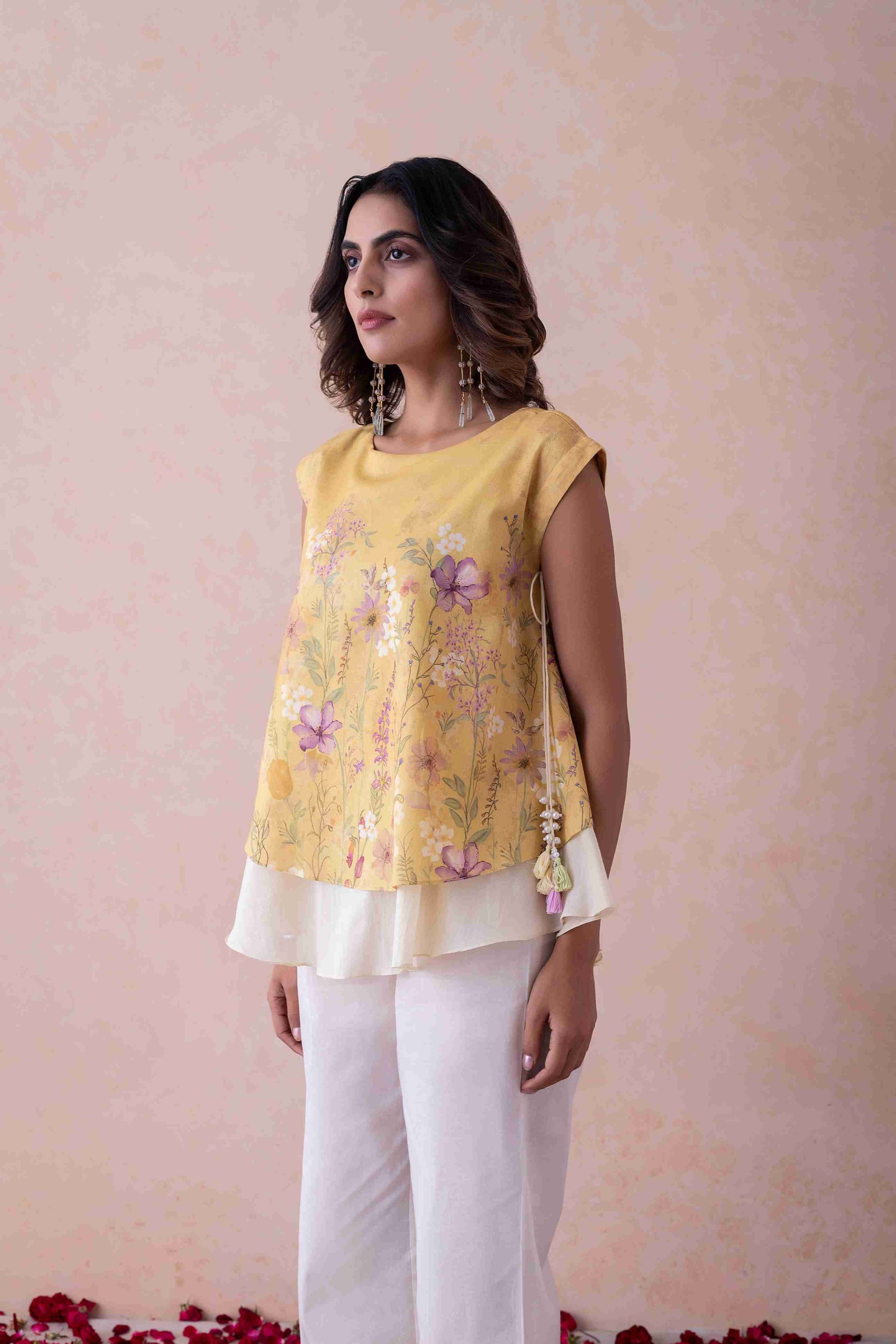 Floral Yellow A-Line Top
