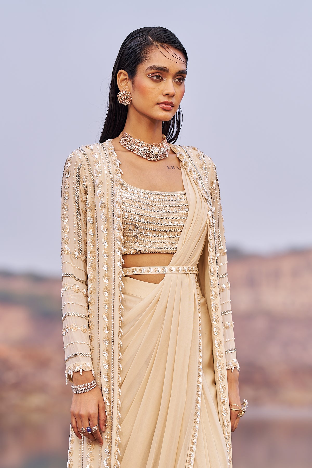 Jalsaa e gul bahar saree set