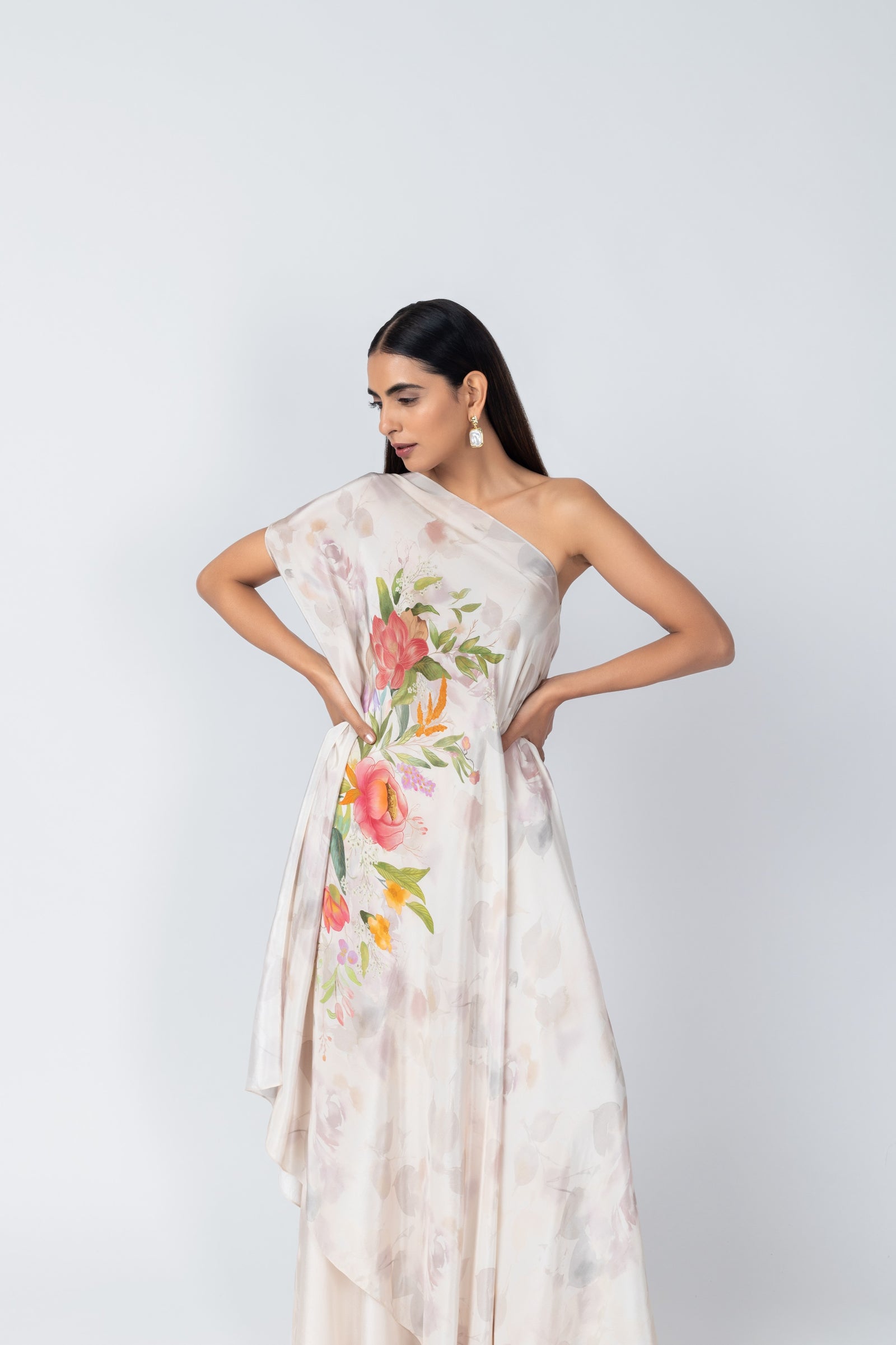 Flowy Floral Tunic & Ivory Palazzo Set