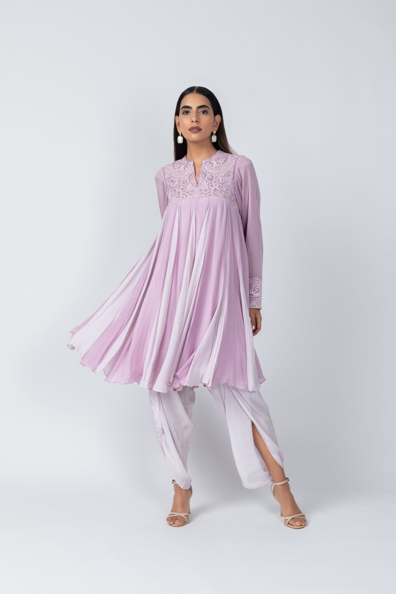 Enchanting Two-Toned Lilac Kurta Set