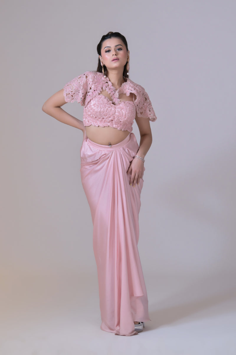 Organza Bustier and Drape Skirt Set