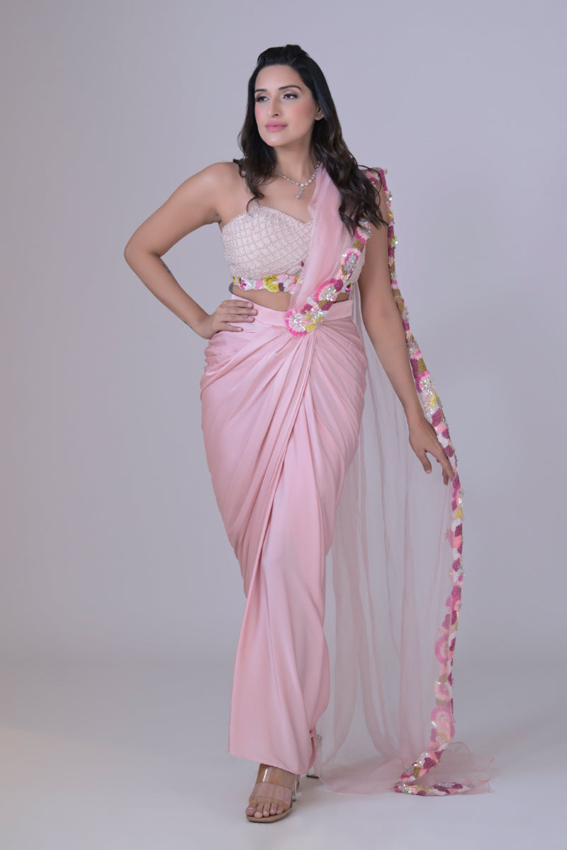 Saree with Embroidered Boarder and Blouse set