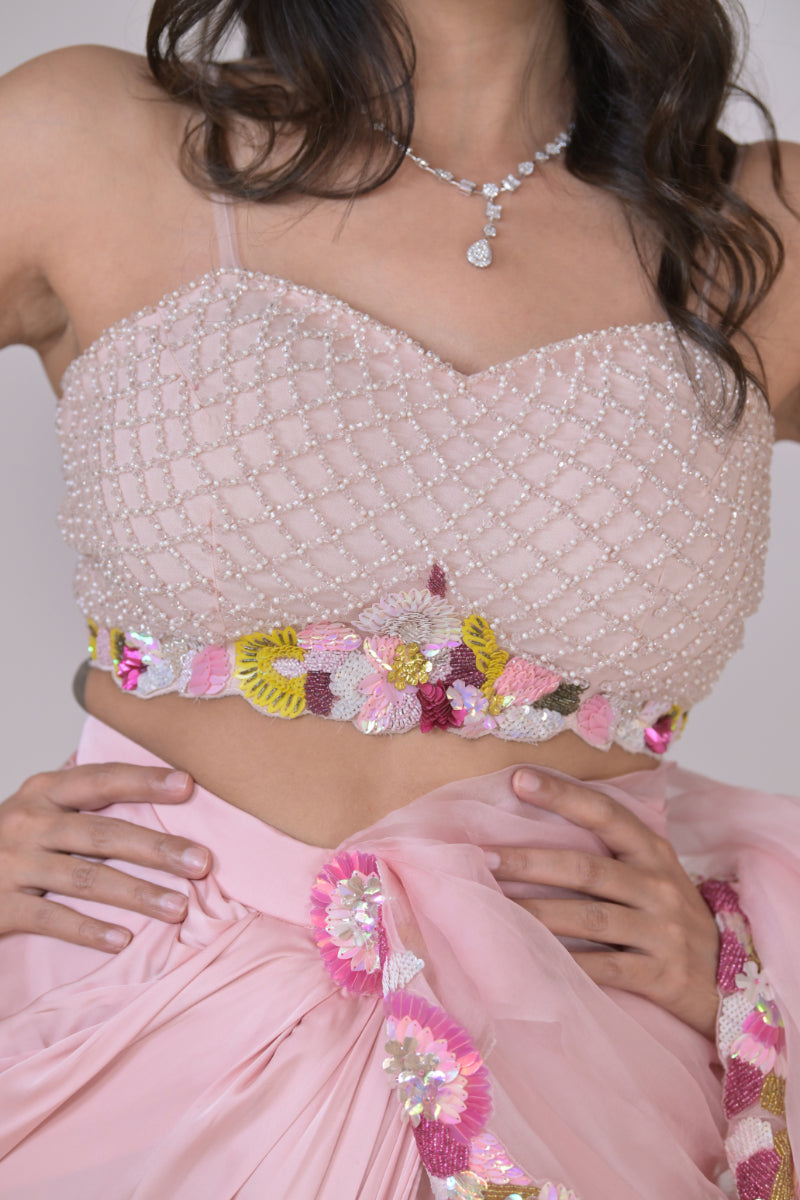 Saree with Embroidered Boarder and Blouse set