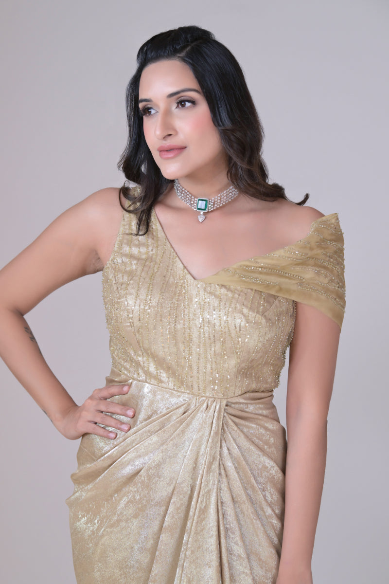Golden Gown for Cocktail parties