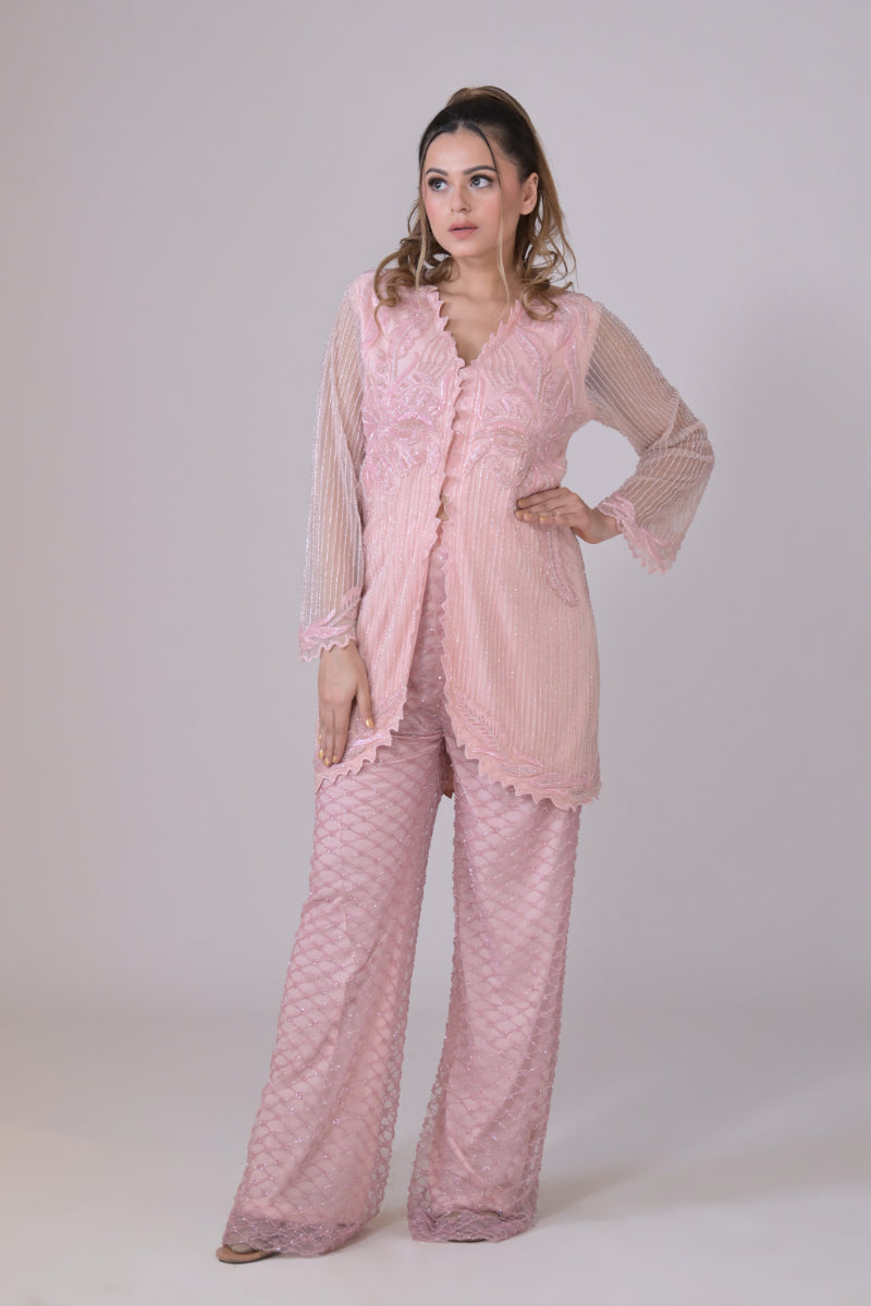 Light pink jacket with crystal bead