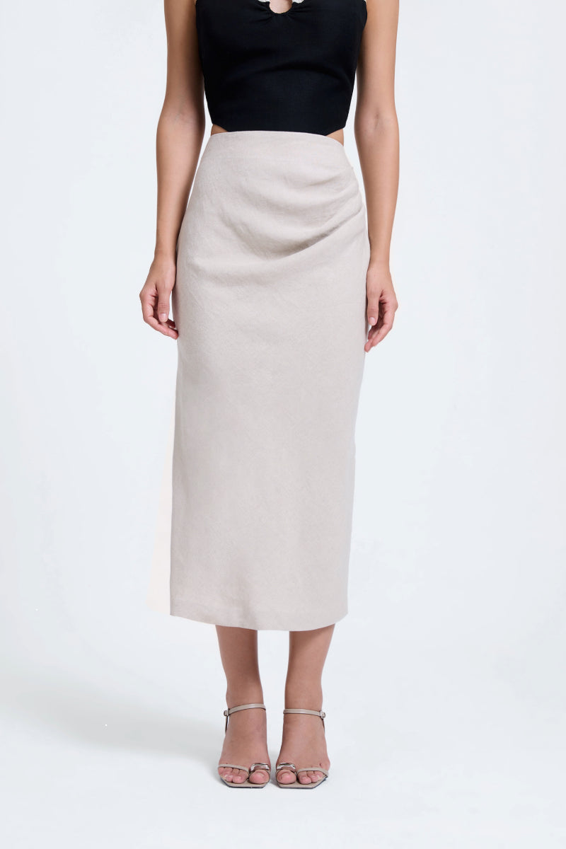 Draped Midi Skirt