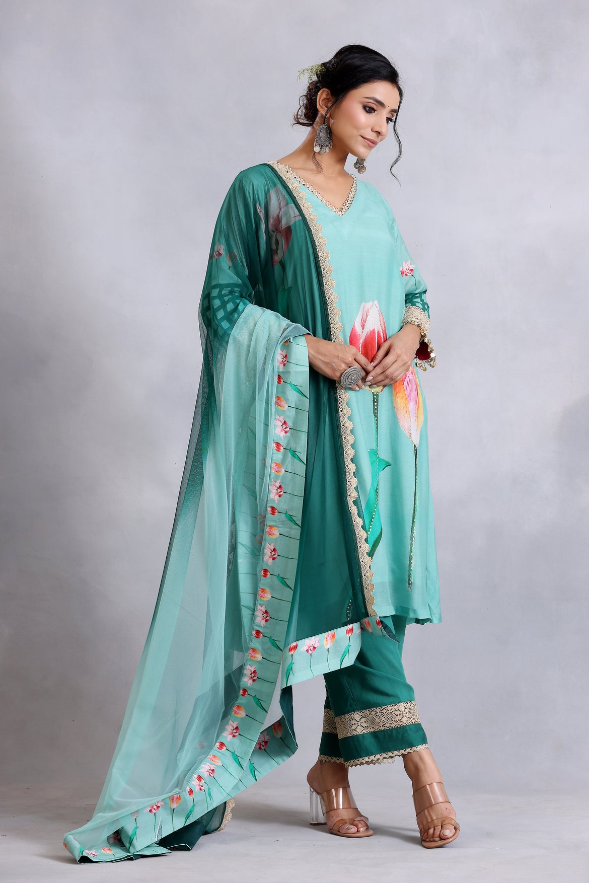 Sea green kurta