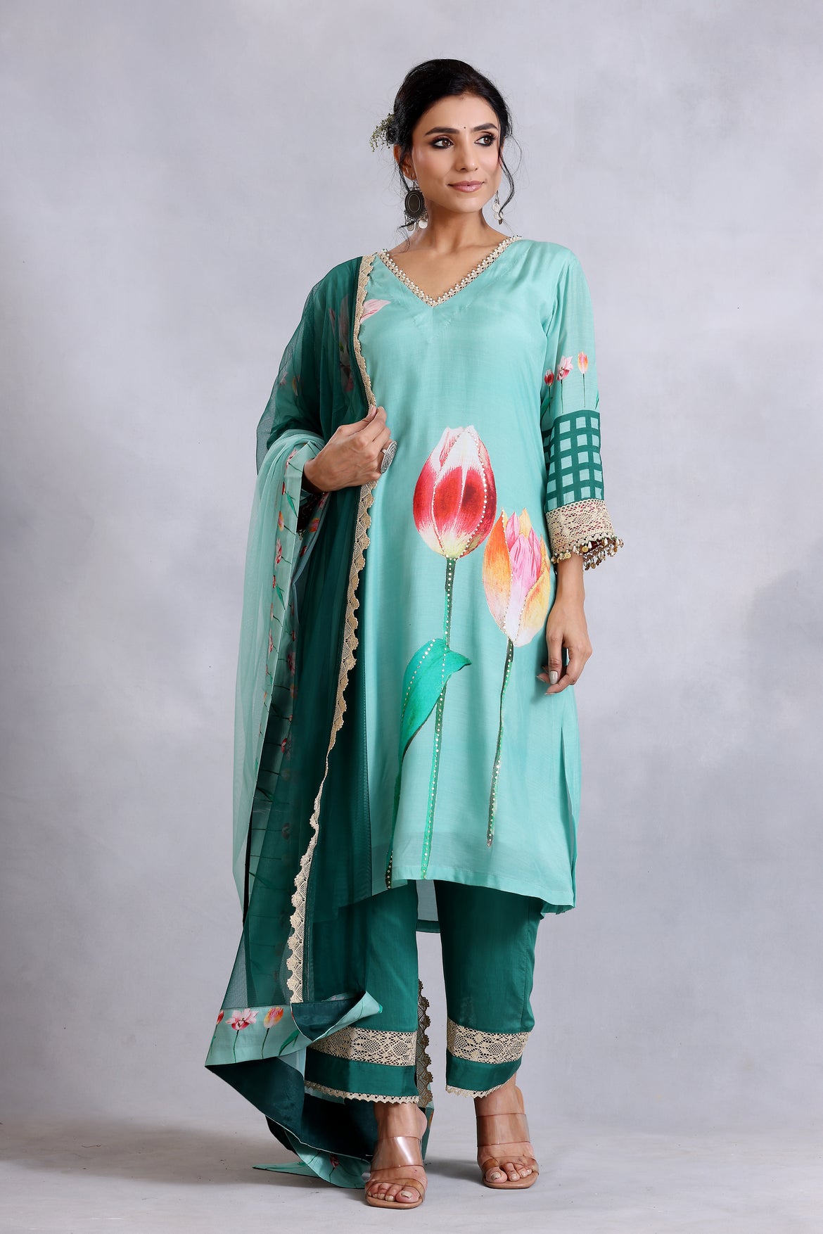 Sea green kurta