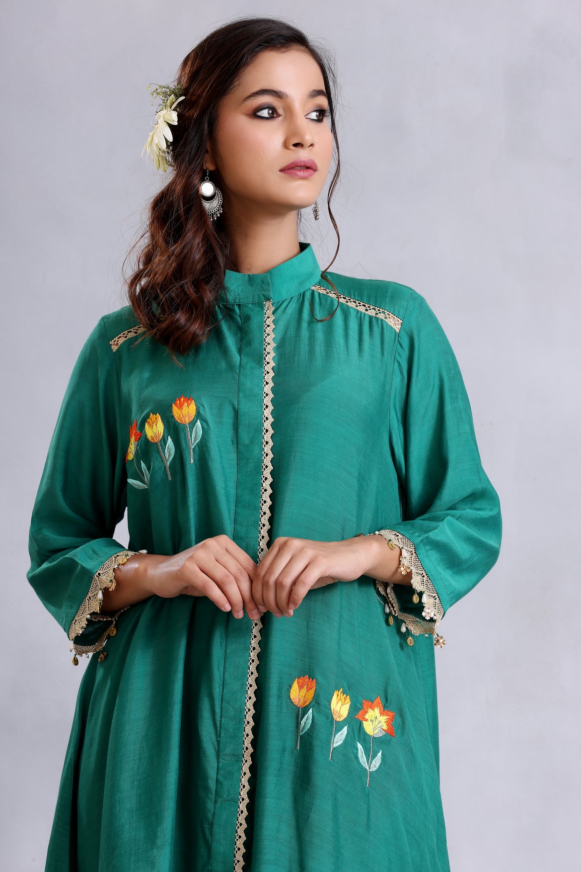 Emerald green kurta