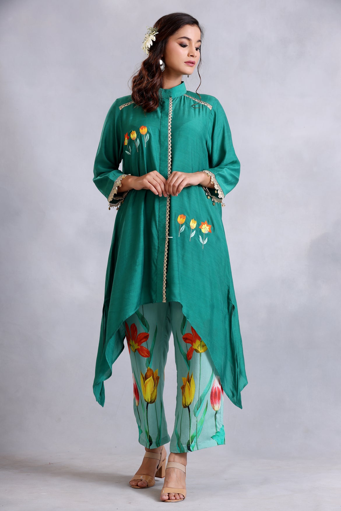 Emerald green kurta