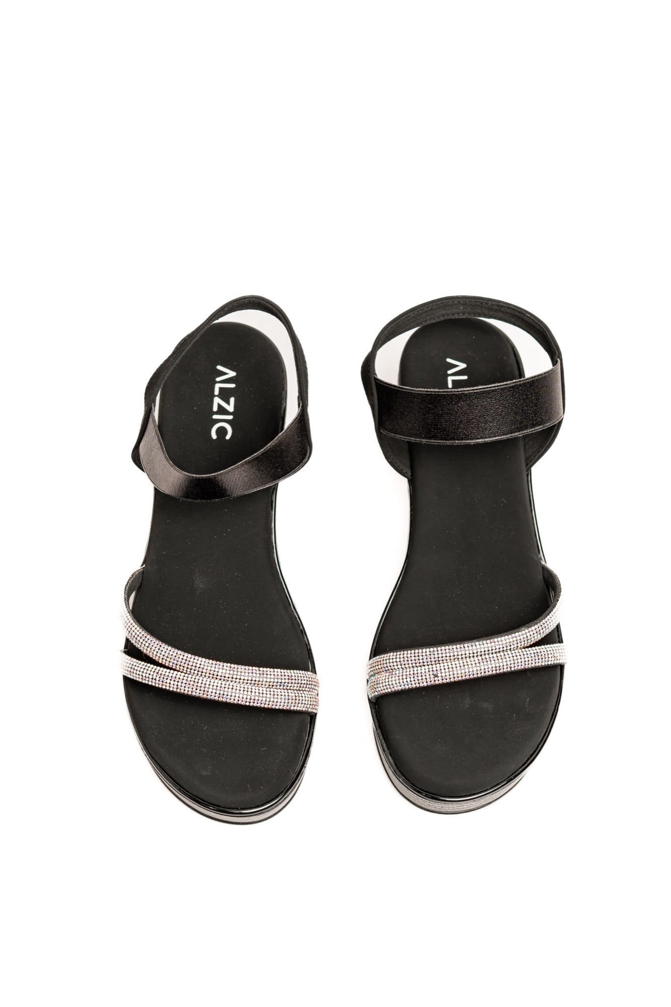 Women Slingback Sandals with Rhinestone Embellished Straps