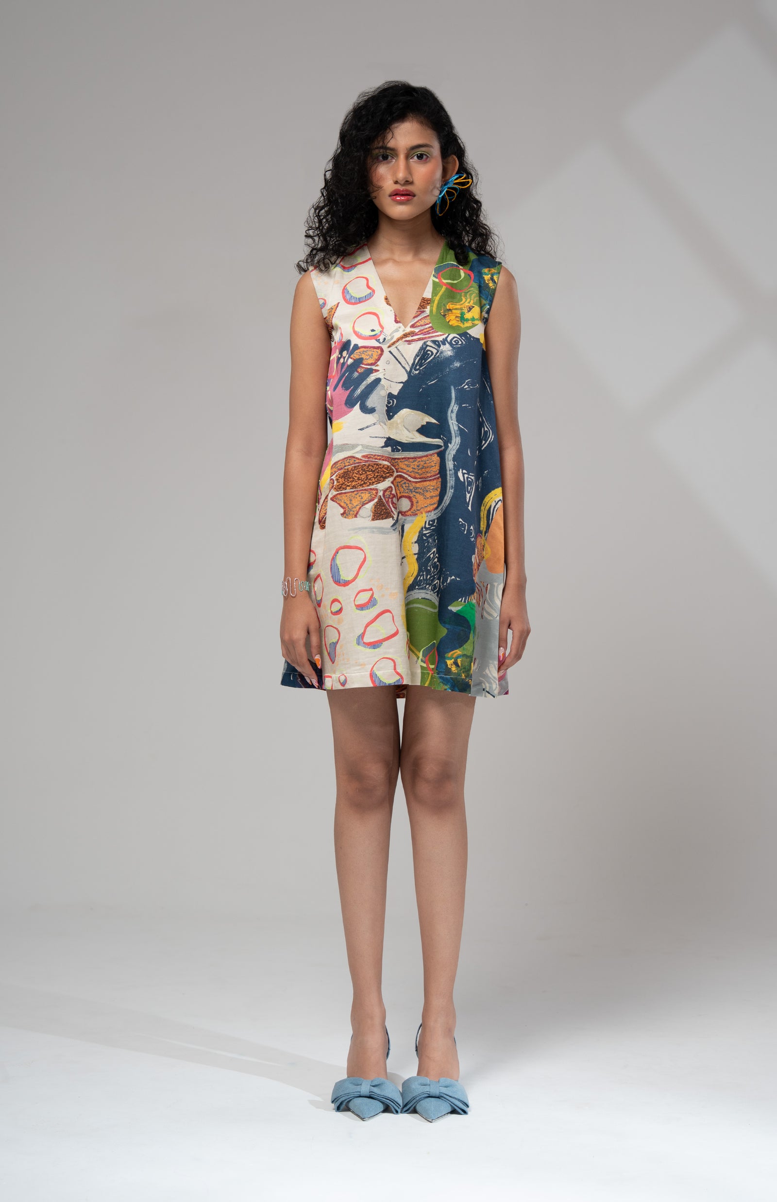 Milo Short Dress w/ Organza Bib