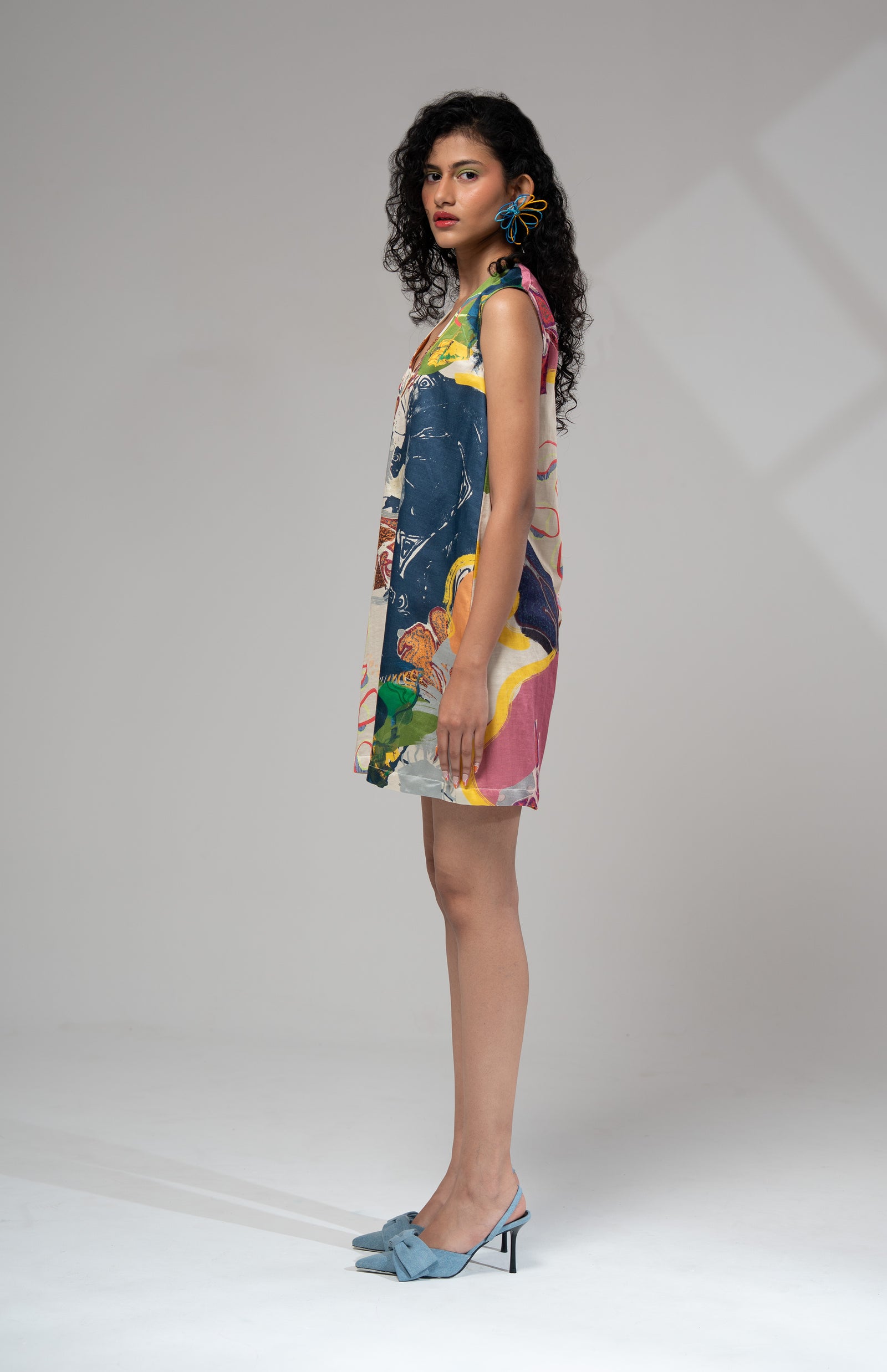 Milo Short Dress w/ Organza Bib