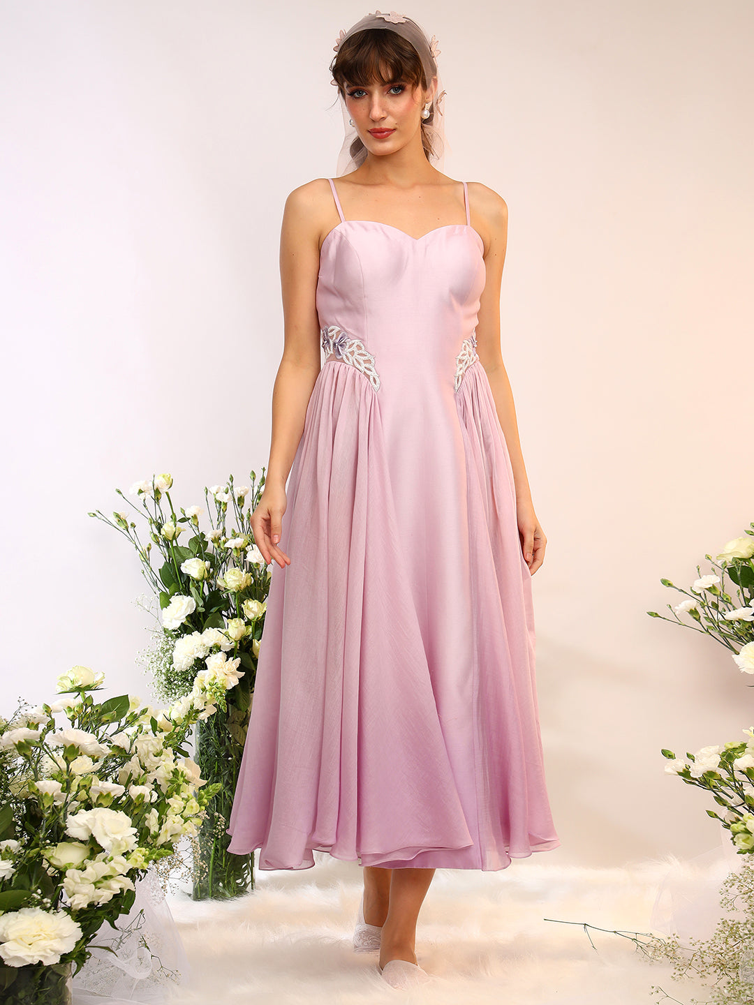 open lace back dress Hazel Pink main image 0
