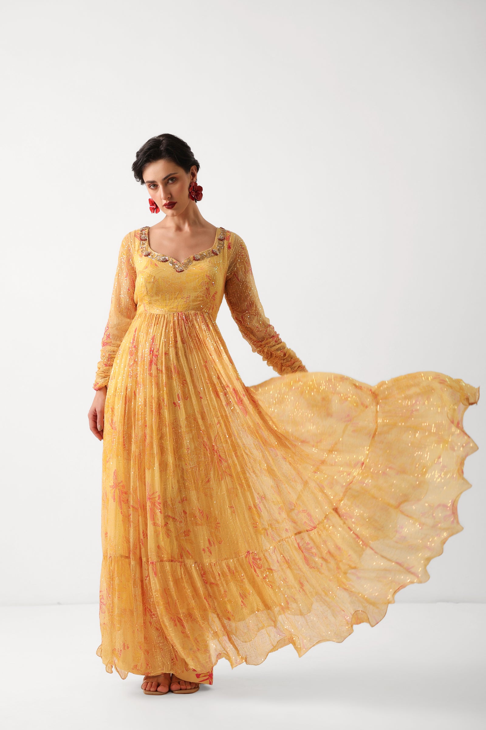 Kasundi Anarkali Set