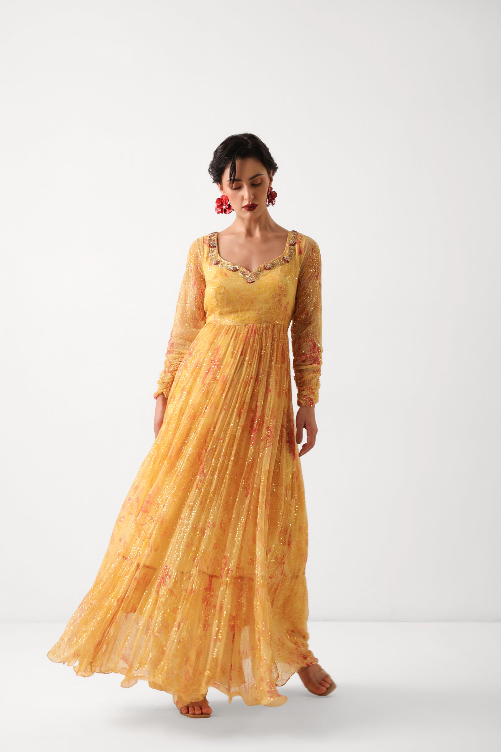 Kasundi Anarkali Set