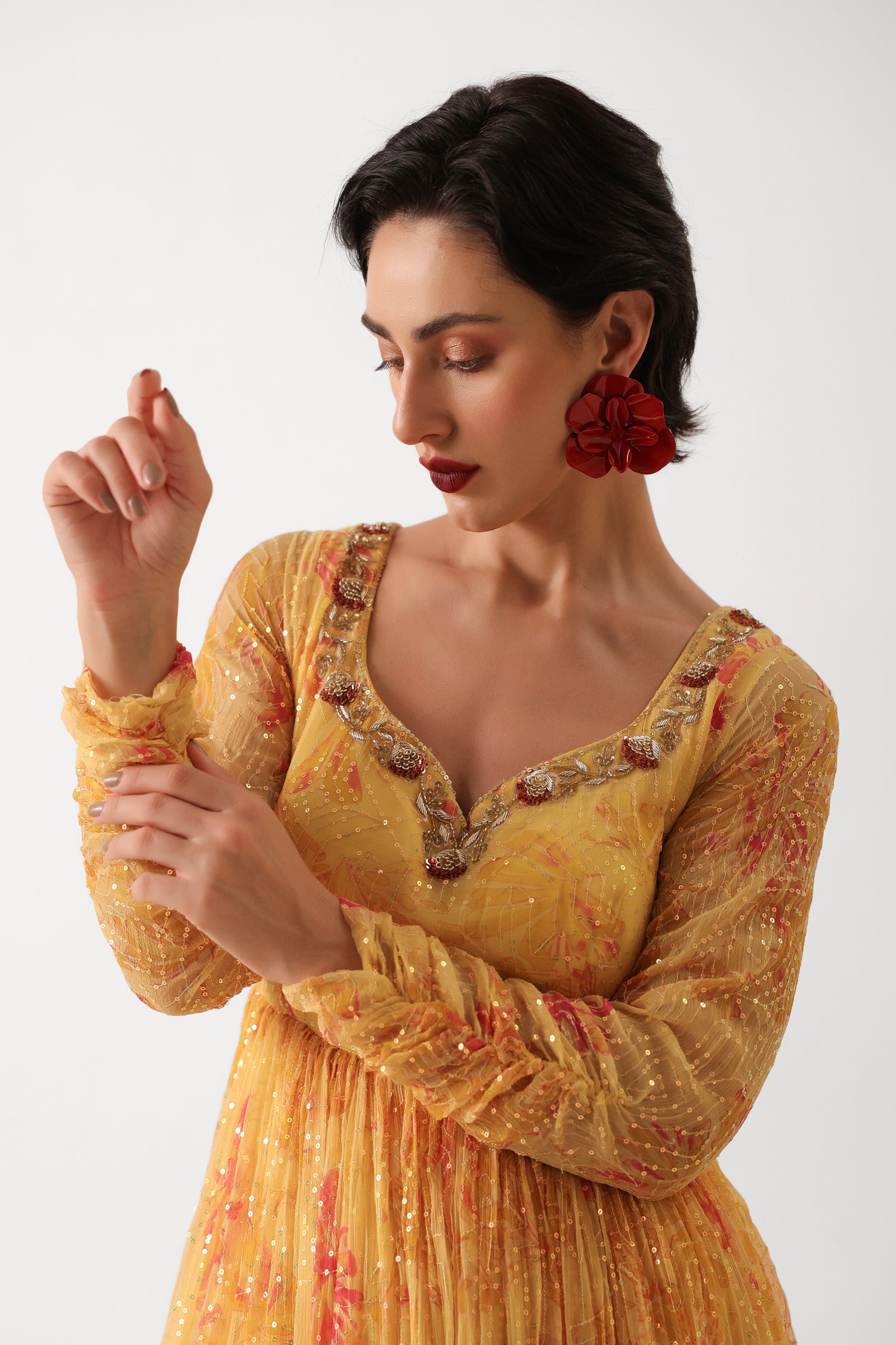 Kasundi Anarkali Set