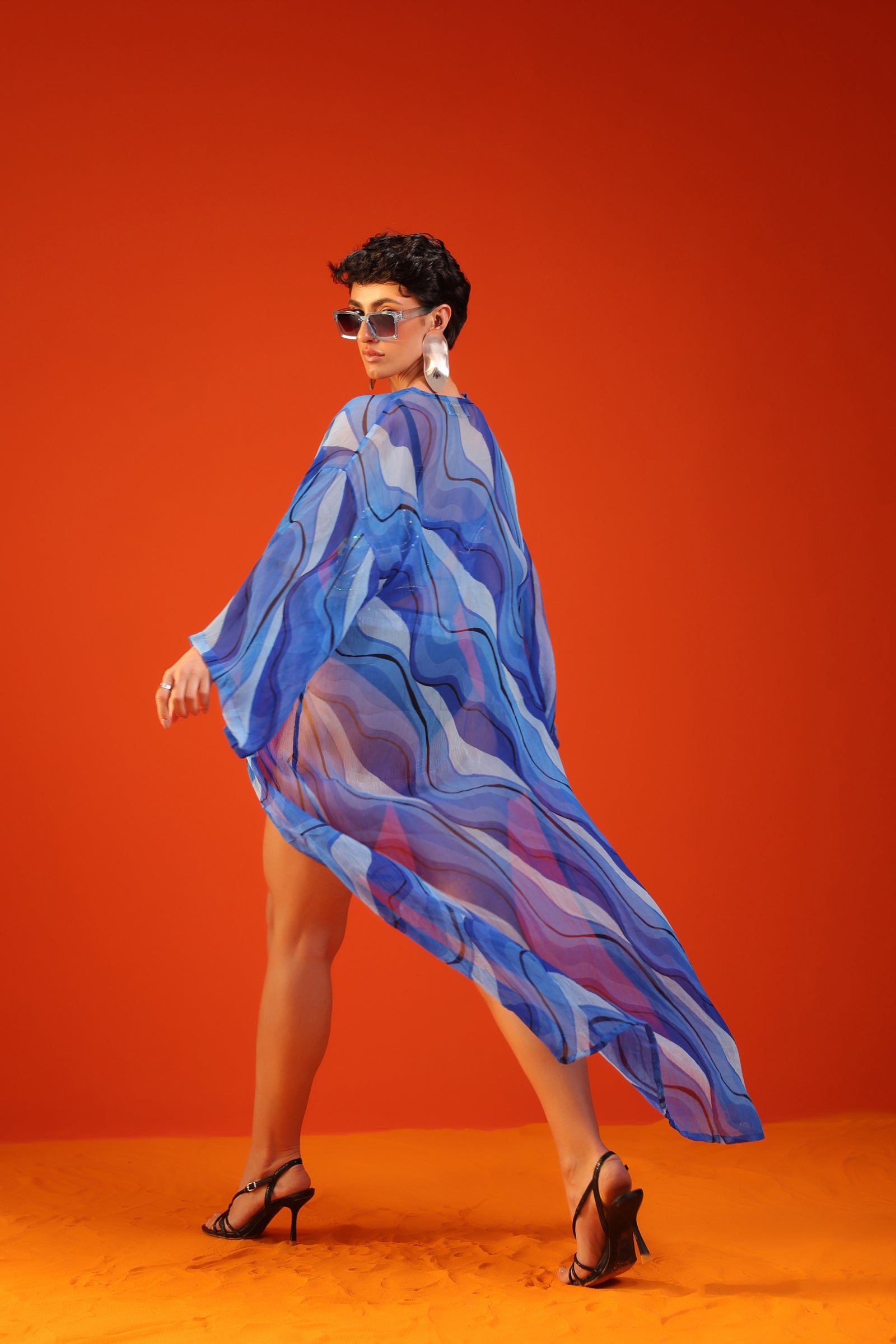 The california blue bikini coverup set