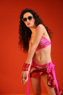 Hot pink vrigin merry bikini coverup set