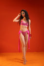 Hot pink vrigin merry bikini coverup set
